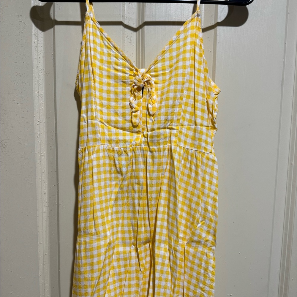 yellow checkered dress